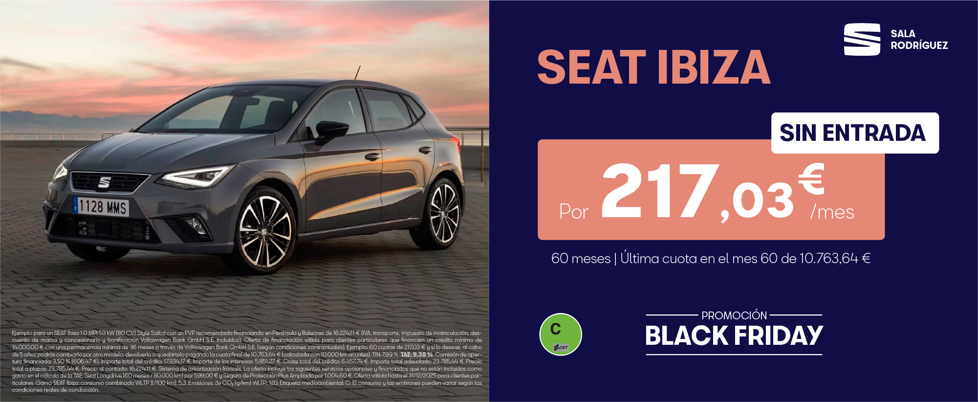 SEAT Ibiza ¡Ahora por 217,03€/mes*!